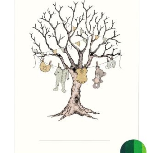 Fingeraftryk/fingerprint barnedåbstræ grønt