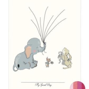 Fingeraftryk/fingerprint elefant pige lyserød